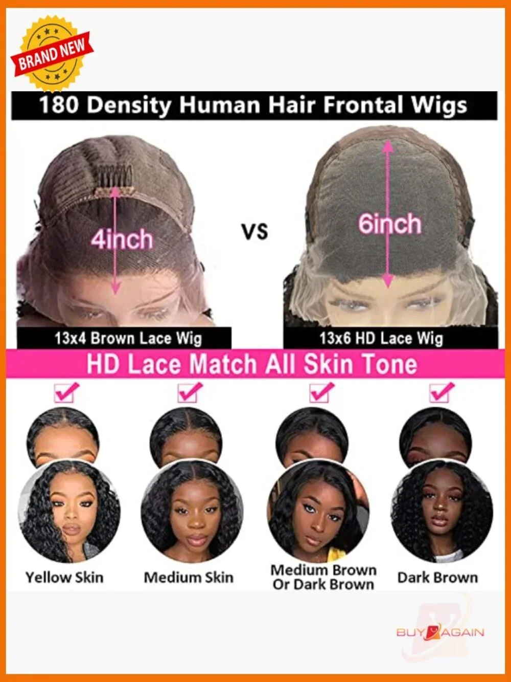 180% Density Water Wave Lace Front Wig Human Hair